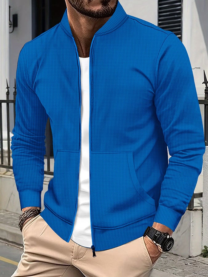 Chaqueta vintage Waffle Zip Comfort para hombre