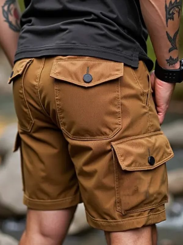 Shorts vintage Multi-bolsillo Cargo para hombre