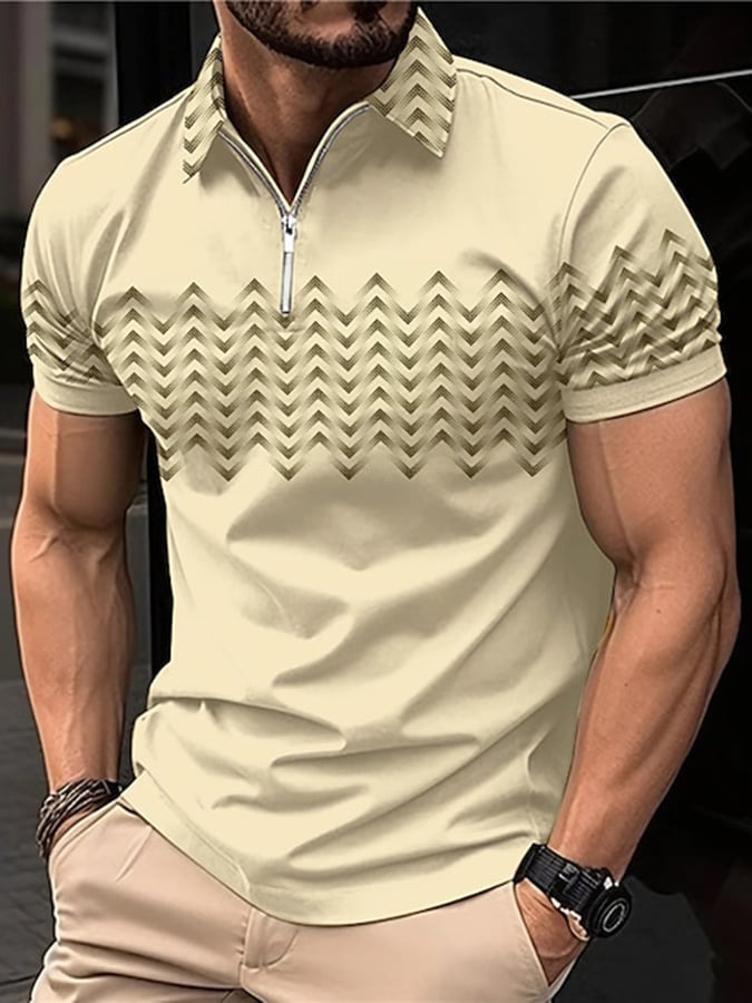 Camisa polo estampado solapa Pullover casual