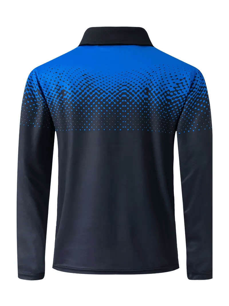 Camisa polo ejecutivo casual a rayas de manga larga para hombre