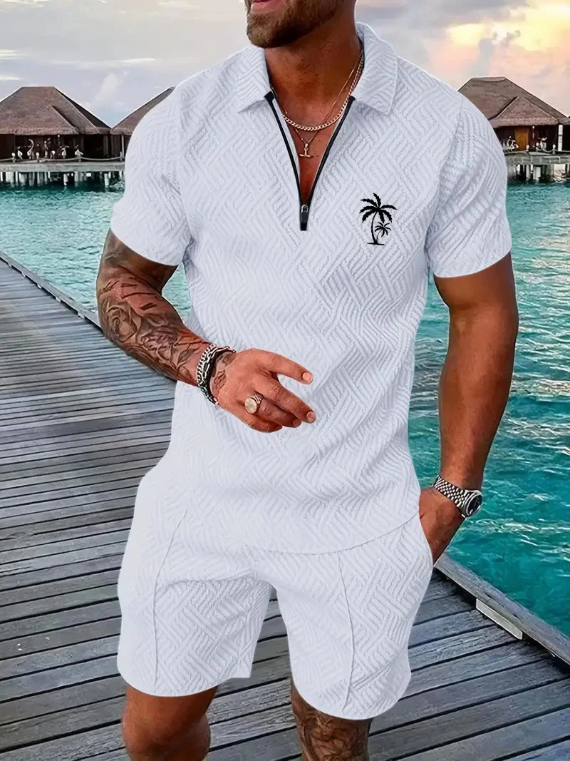 Camisa polo Suitmens para uso diario casual Collar Zipper Set 214 para hombre