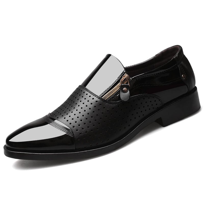 Sandalias ejecutivo cuero zapatos Slip-On Hollow Out Single zapatos para hombre