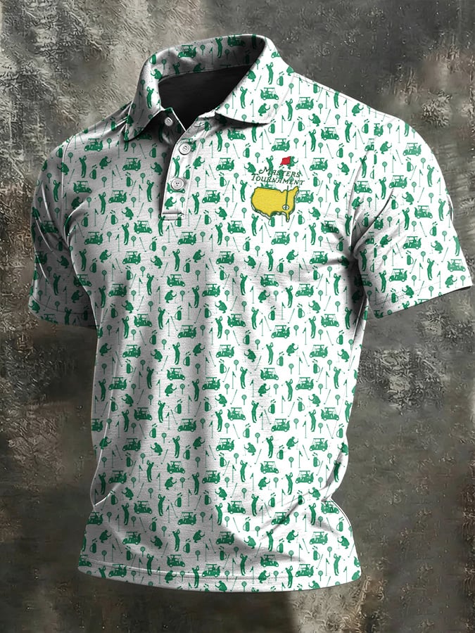 Camisa polo casual Golf-estampado para hombre