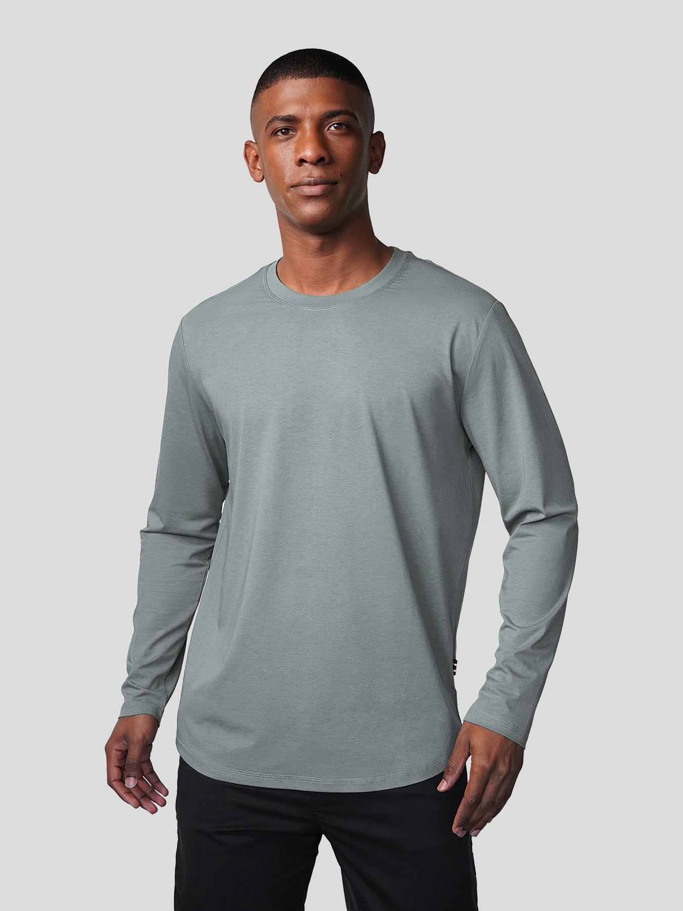 StaySmooth de manga larga Curve Hem Tee:clásico Fit