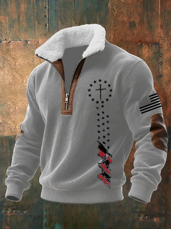 Sudadera casual Faith retro texturizado para hombre
