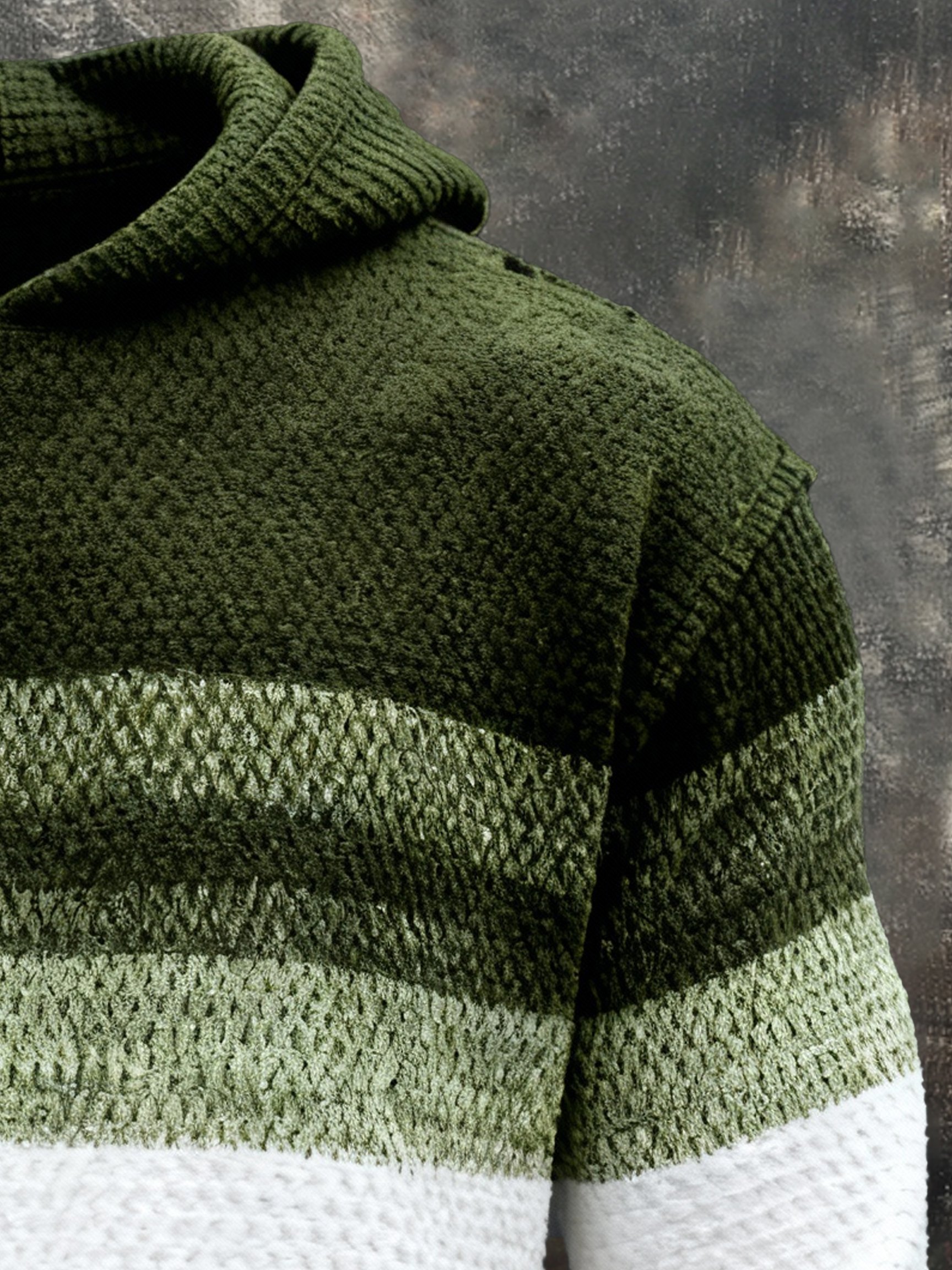 Sudadera vintage Color-Block estampado con cierre con gorrasucha para hombre