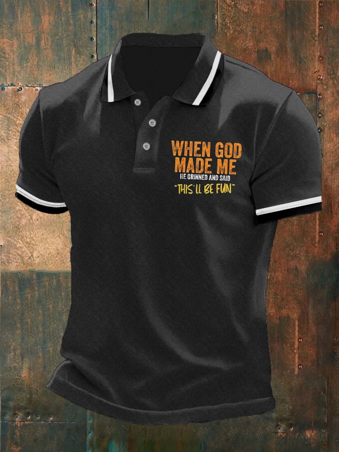 Camisa polo Faith estampado Button Design para hombre
