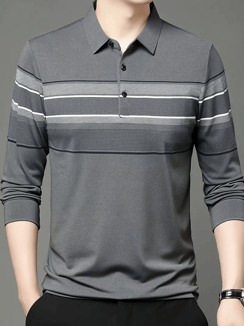 Camisa polo Christmas casual Light de lujo de manga larga para hombre