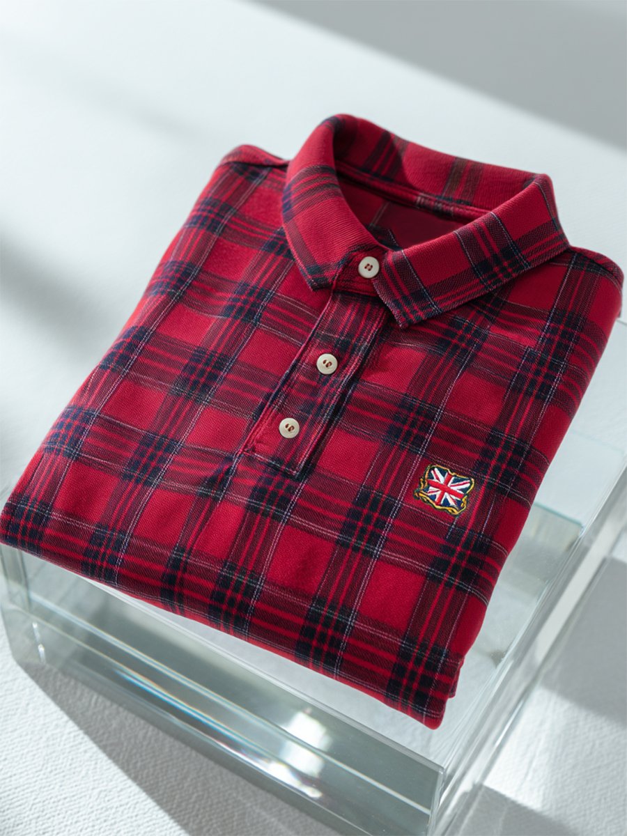 Camisa polo ejecutivo casual Union Jack Button de manga corta para hombre