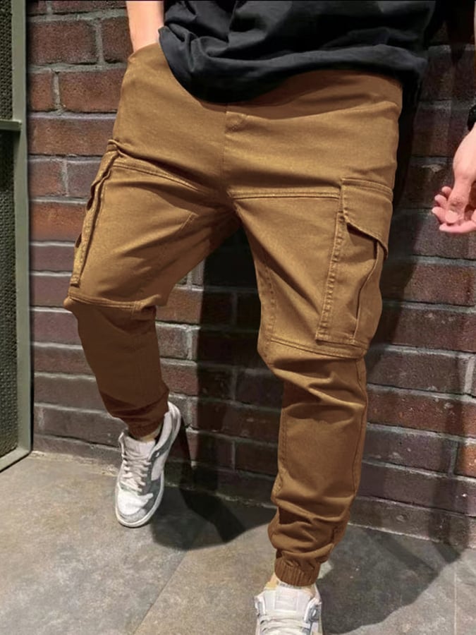 Pantalón para exterior Multi bolsillo holgado Straight Cargo casual