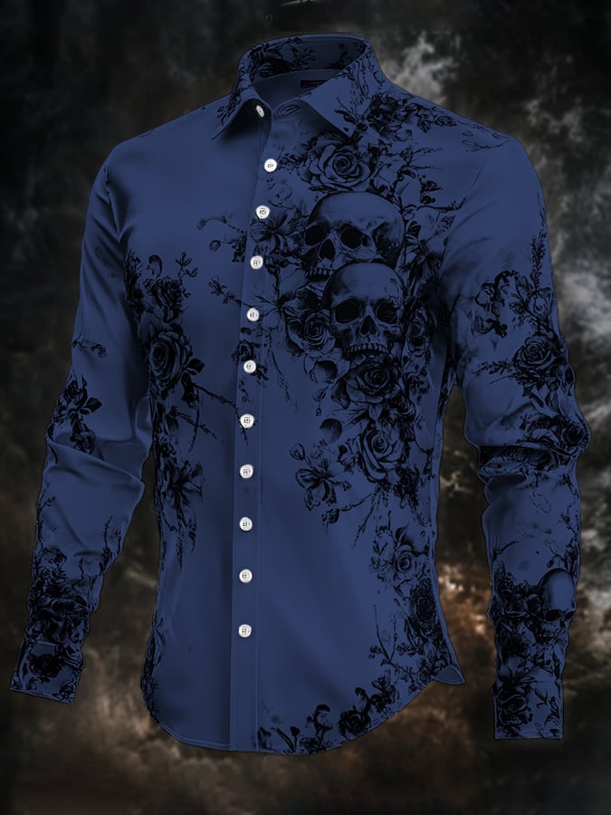 Camisa vintage Art Skull para hombre