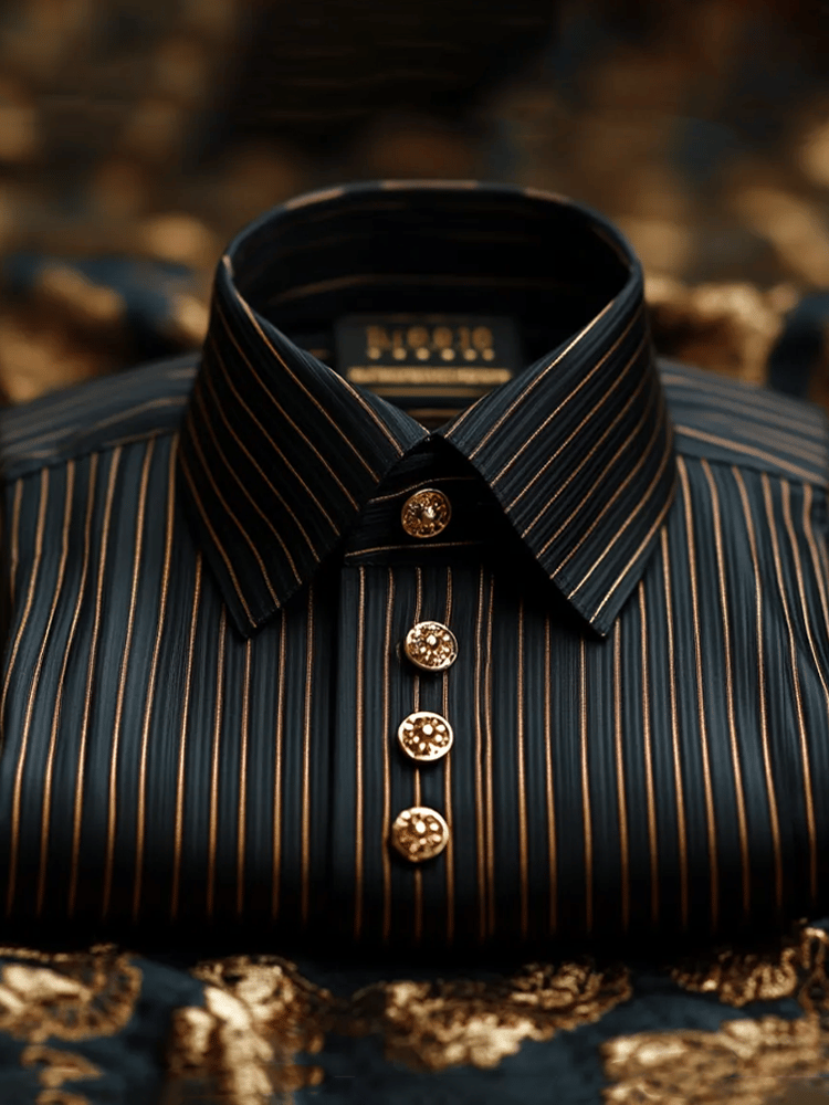 Camisa elegante Romantic a rayas de manga larga para hombre
