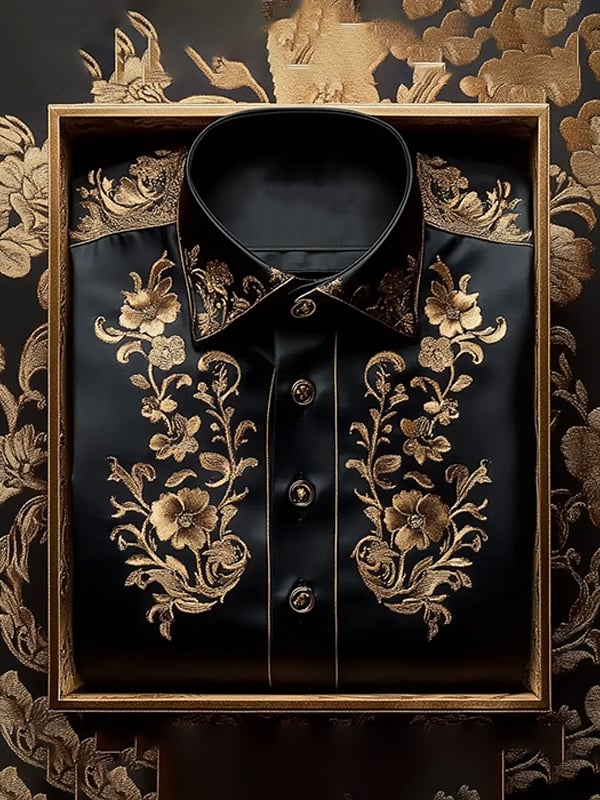 Camisa seda de lujo ejecutivo de manga larga para hombre