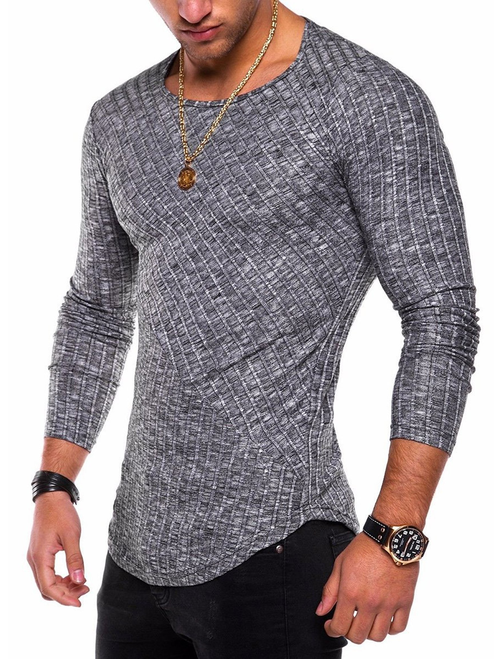 Camiseta casual and Comfortable Patchpara trabajo de manga larga para hombre