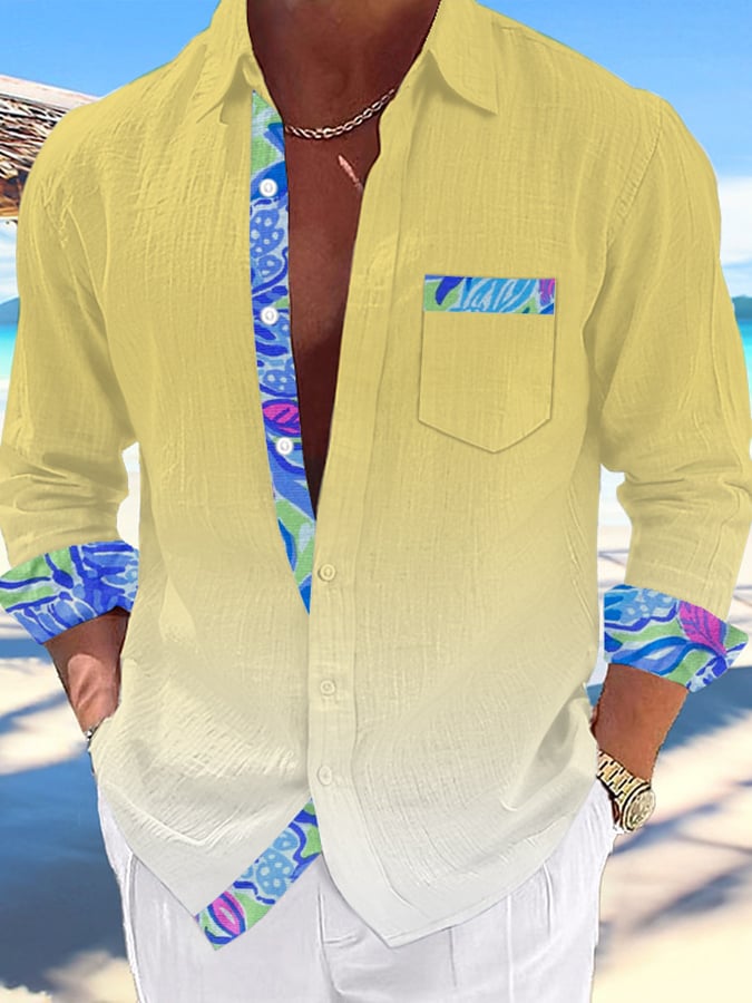 Camisa Hawaiian estampado de modaable Resort casual (With Pockets) para hombre