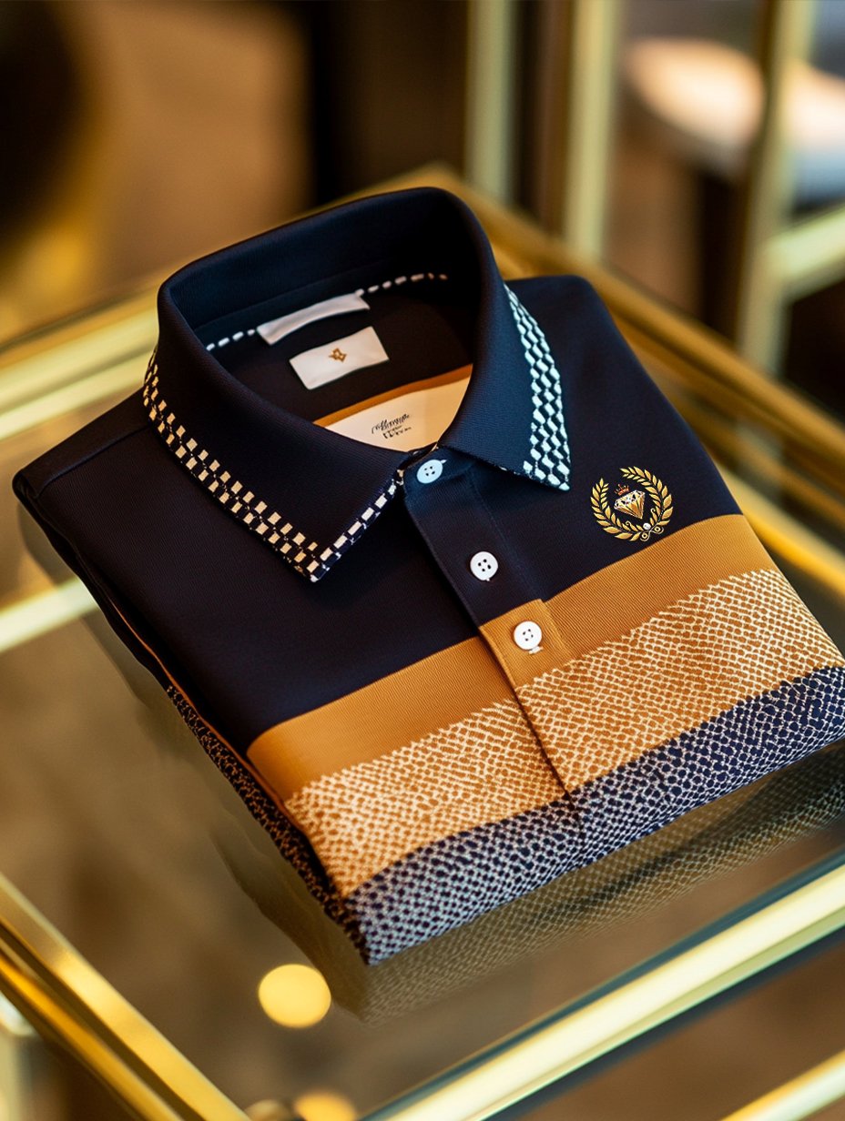 Camisa polo ejecutivo casual Artistic Button de manga corta para hombre