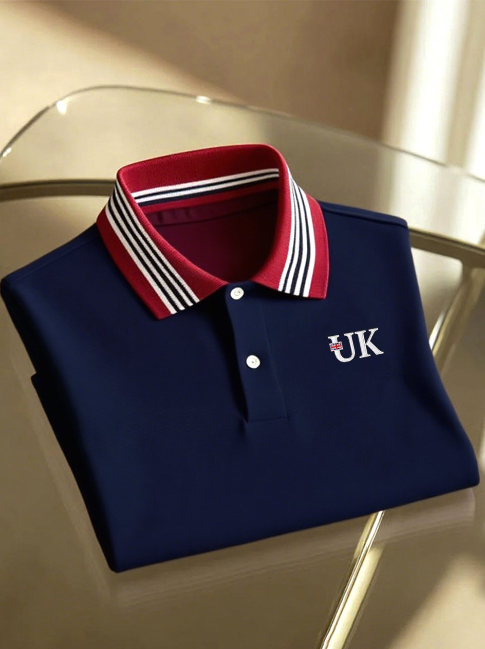 Camisa polo ejecutivo Union Jack casual Button de manga corta para hombre
