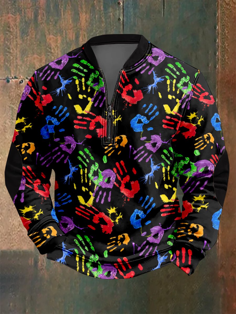 Sudadera hawaiano Abstract geométrico estampado para hombre