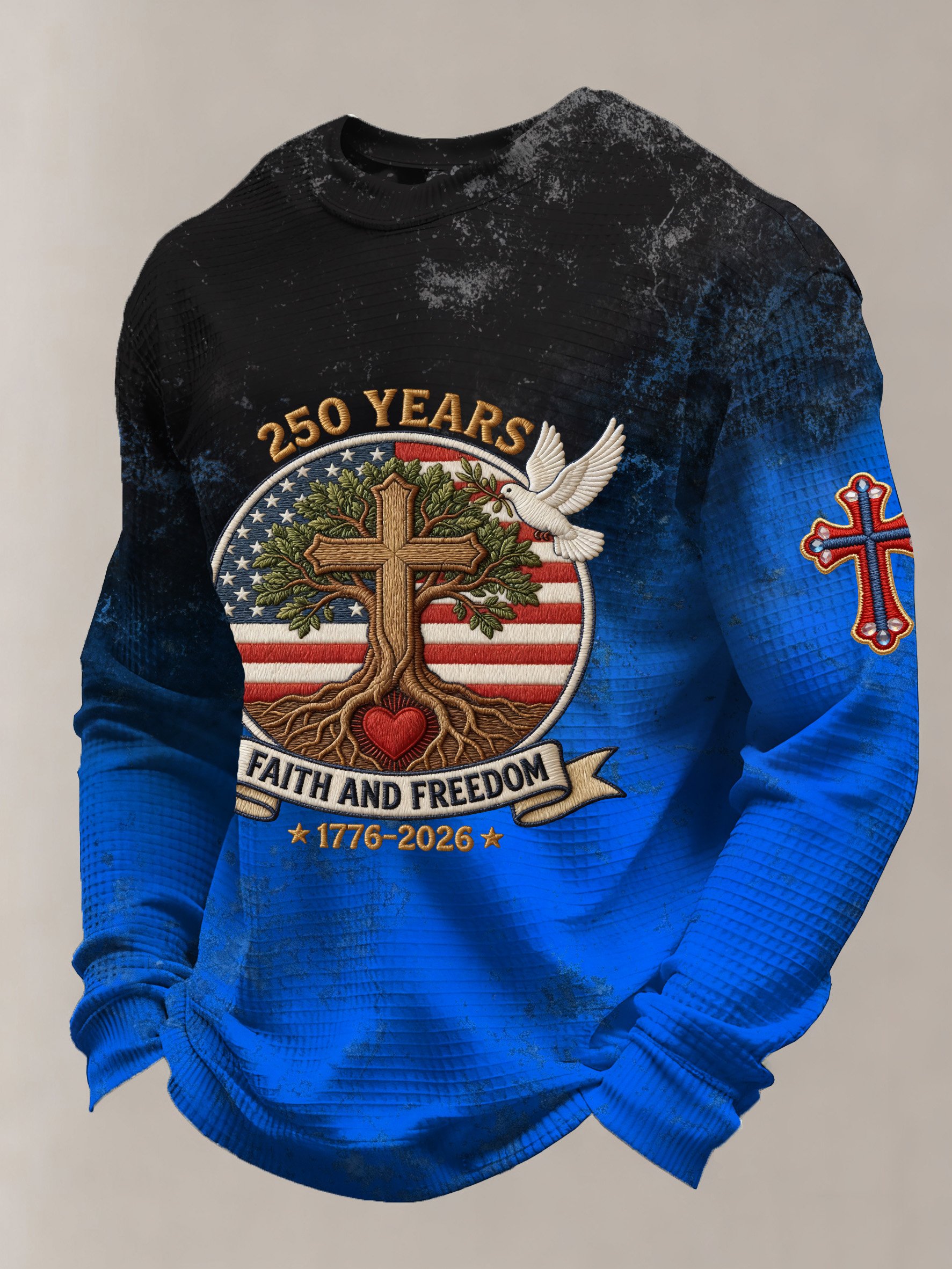 Vintage American Flag estampado Top para hombre