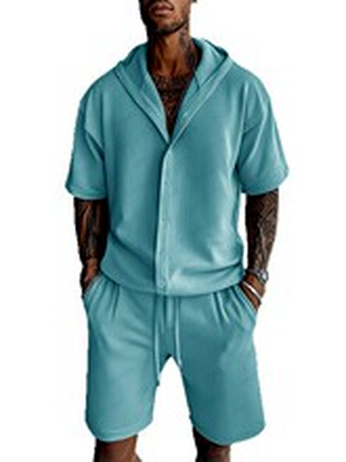 Shorts Lyocell de algodón casual Bermuda Elastic Waist Summer shorts para hombre