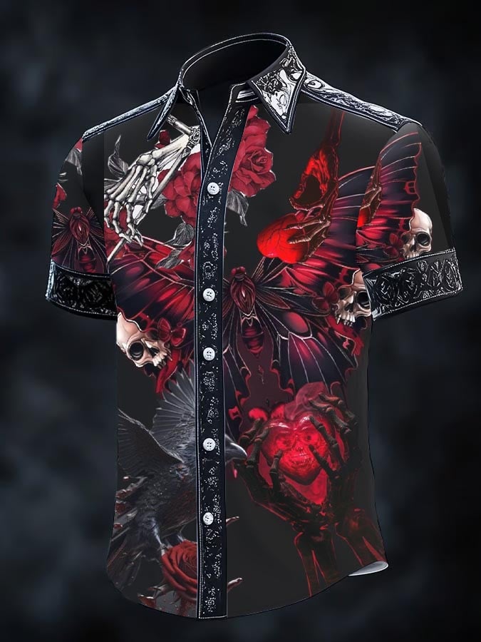 Camisa retro Gothic Dark para hombre