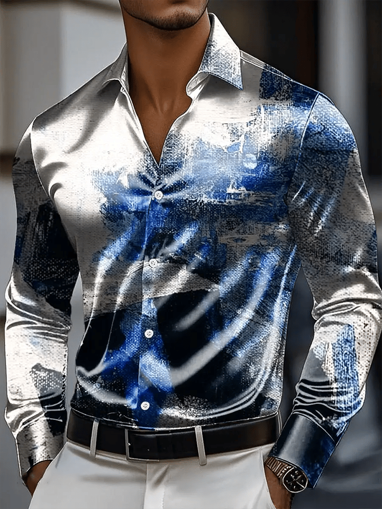 Camisa vintage de manga larga para hombre