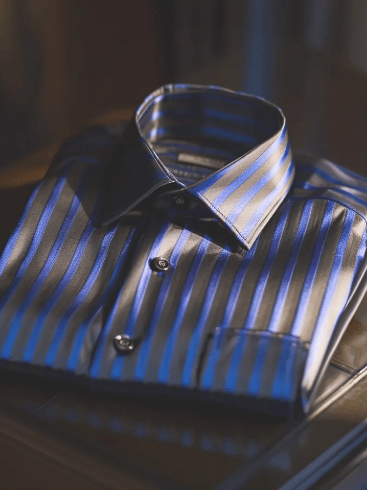 Camisa satén de lujo ejecutivo de manga larga para hombre