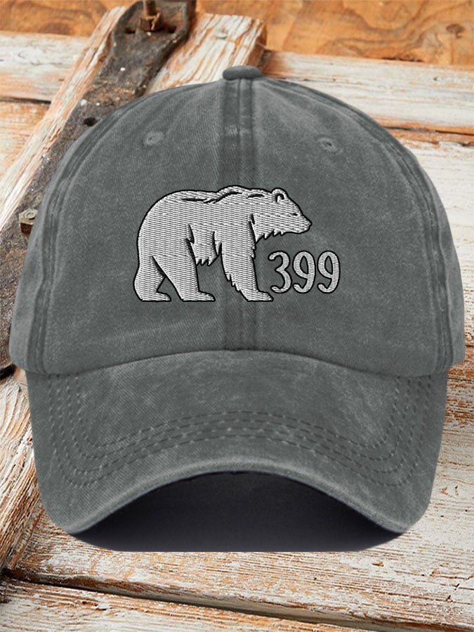 Gorras retro Grizzly 399 estampado Baseball