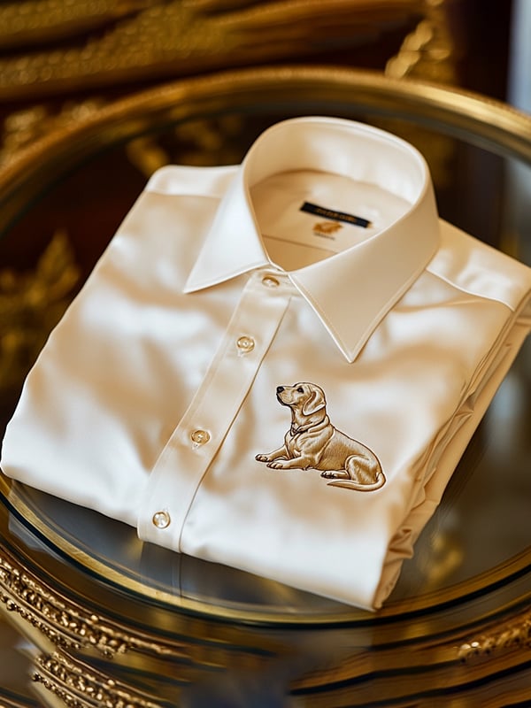 Camisa satén de lujo ejecutivo de manga larga para hombre