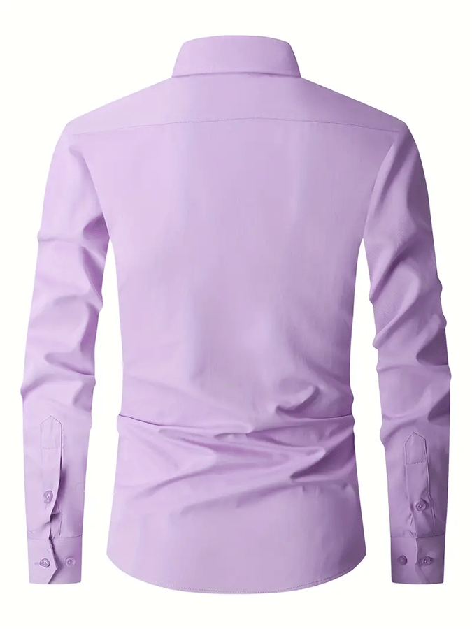 Camisa de color sólido Design ejecutivo casual para hombre