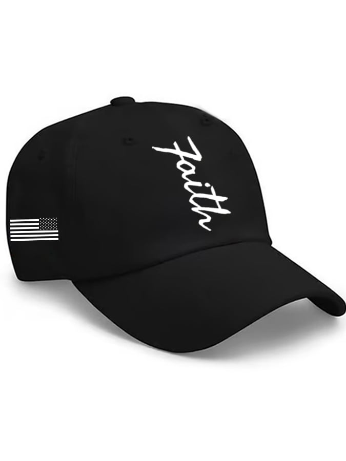 Unisex Faith&Flag Print Baseball Cap