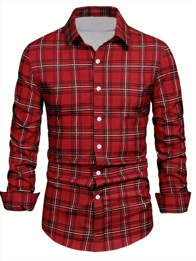 Camisa a cuadros ejecutivo casual para hombre