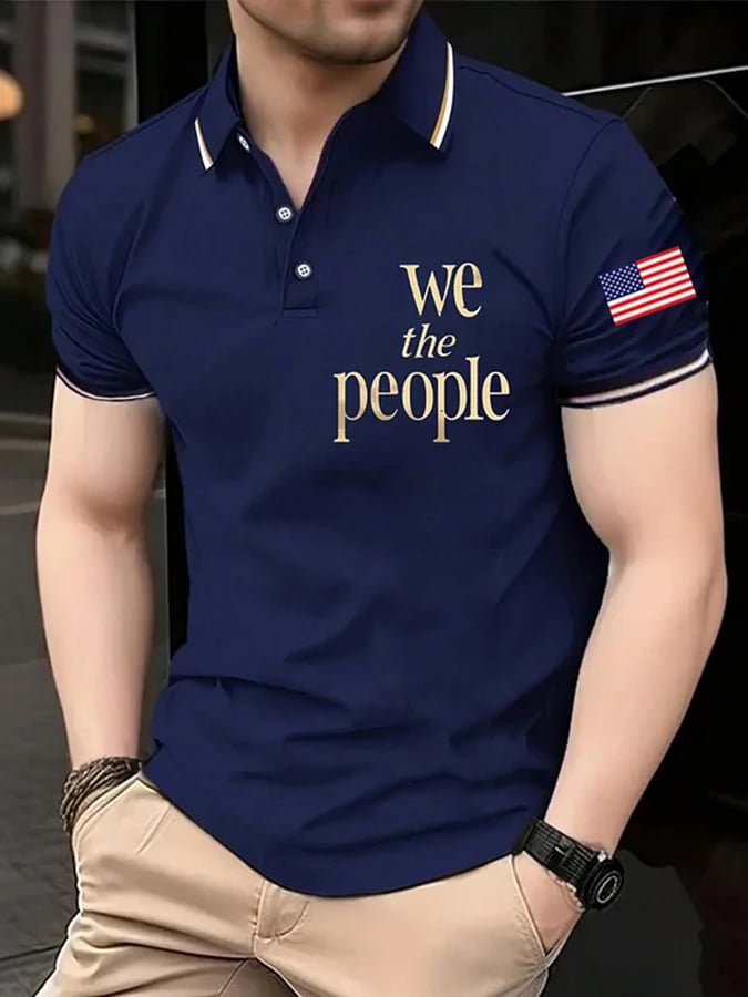 Camisa polo We The People Flag estampado para hombre