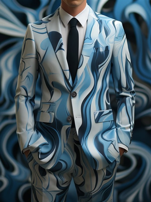 Conjunto de dos piezas casual Tie Dye estampado saco and pantalón para hombre