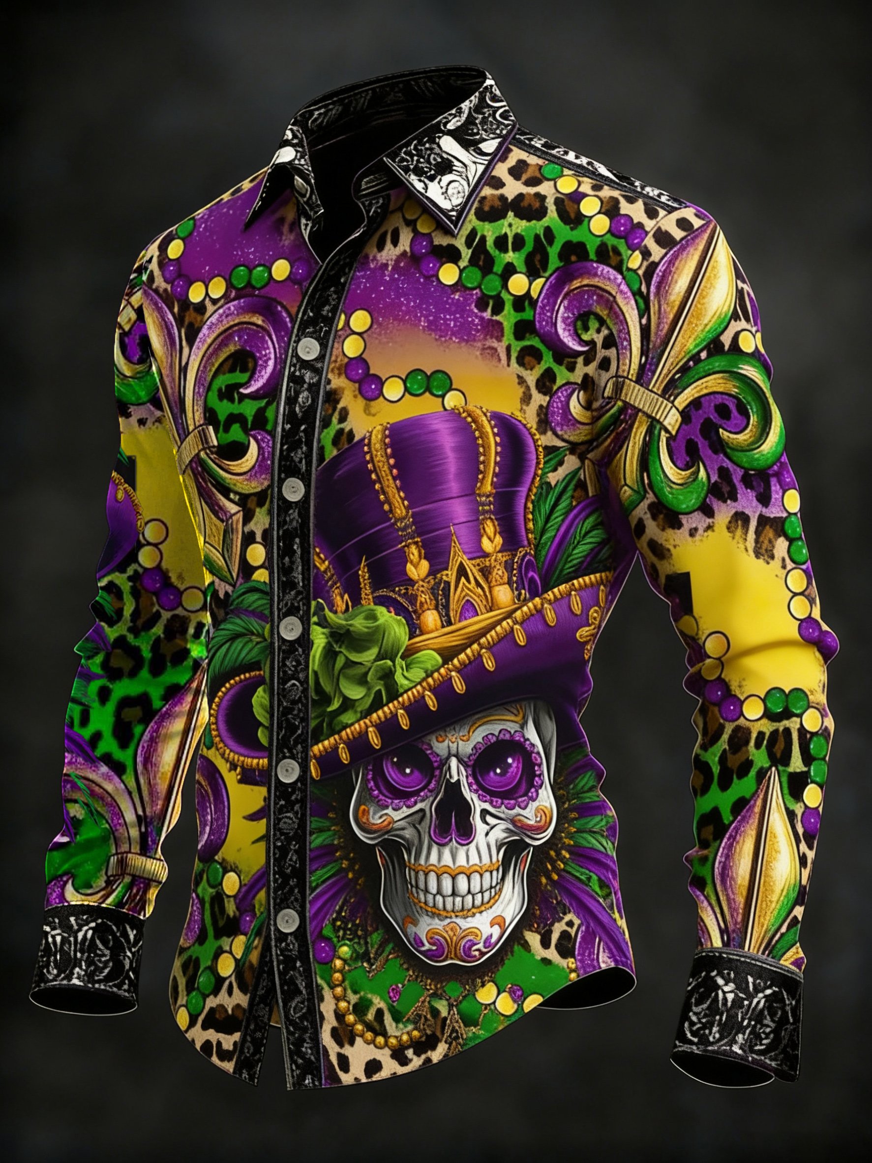 Camisa casual New Orleans Carnival para hombre