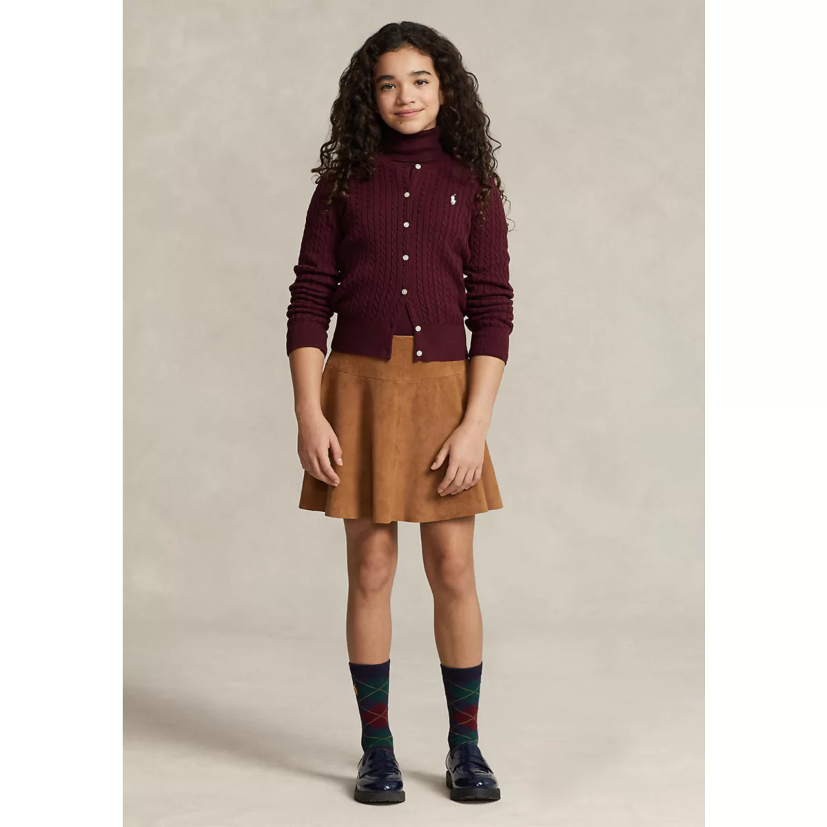 Girls 7-16 Mini-Cable Cotton Cardigan - 3