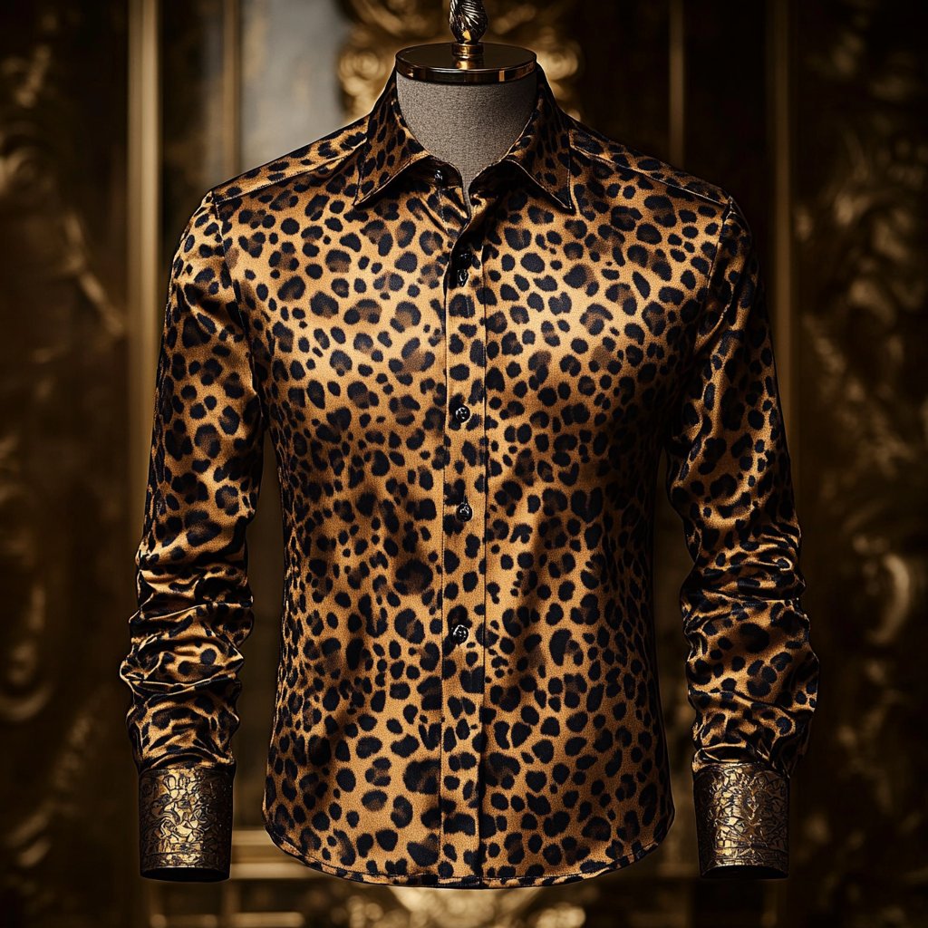 Camisa de lujo de manga larga with Beast estampado para hombre