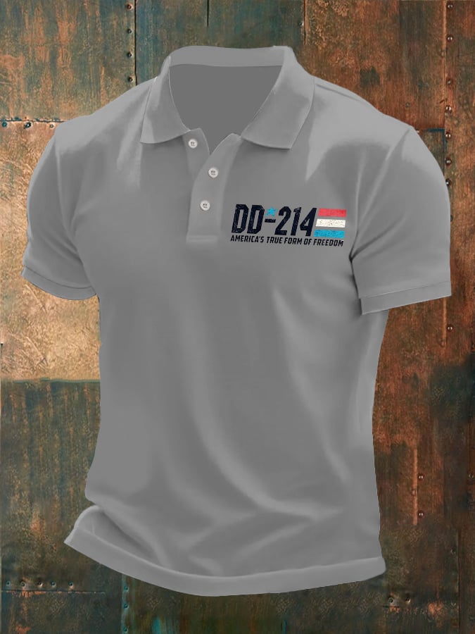 Camisa polo Man's vintage Independence Day DD-214 America's True Form Of Freedom estampado