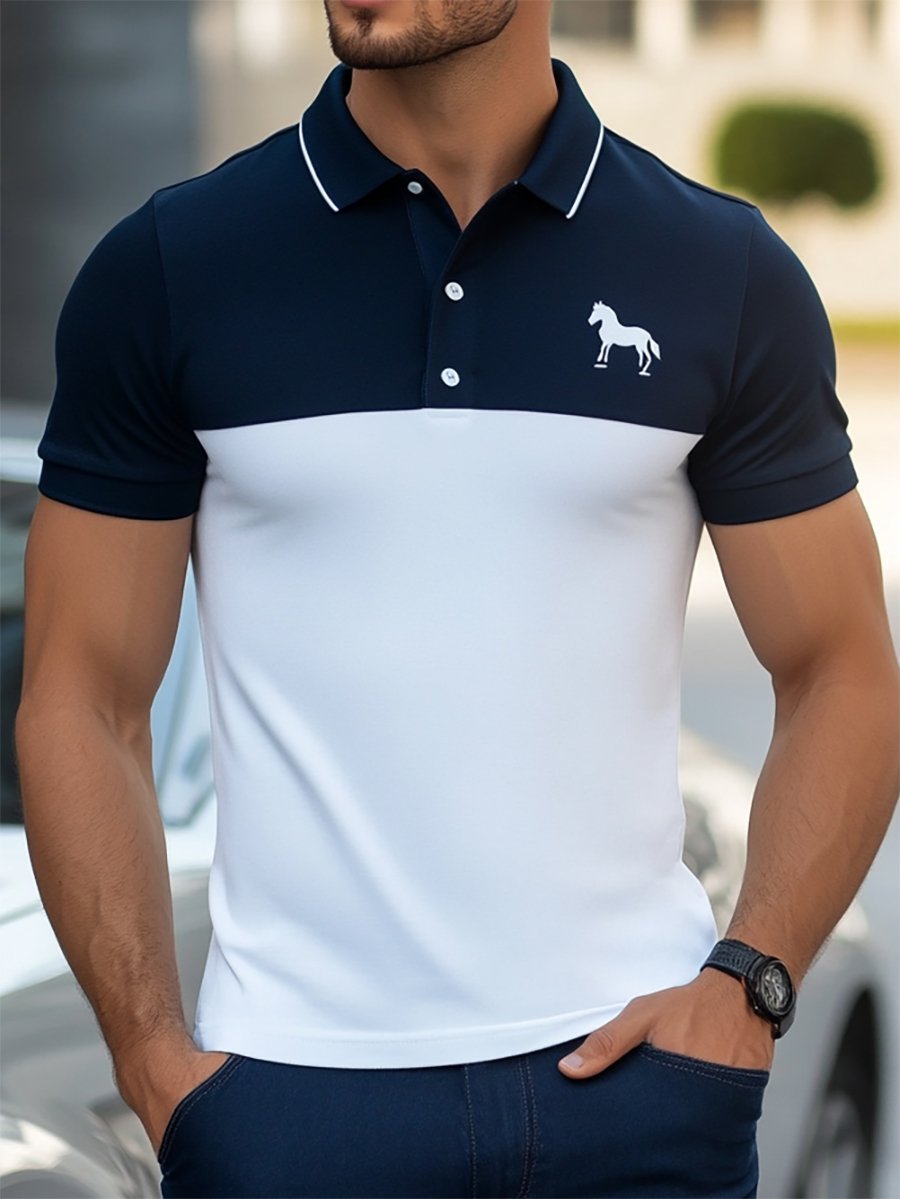Camisa polo ejecutivo casual Button de manga corta para hombre