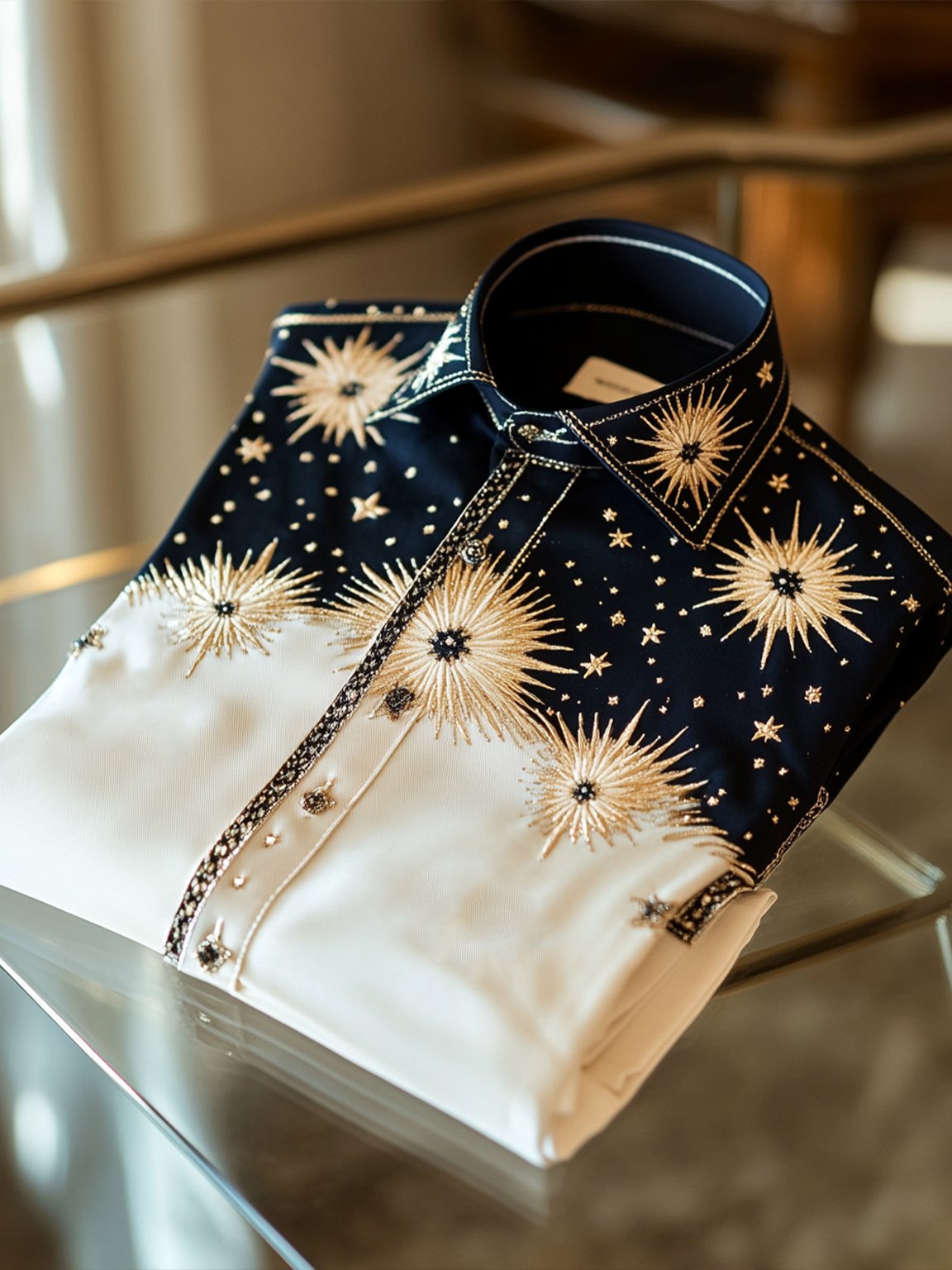 Camisa satén Luxe de manga larga con botones para hombre