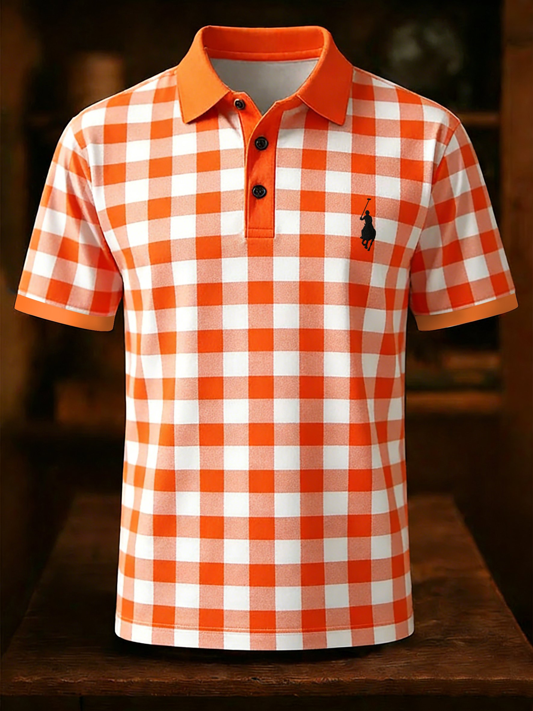 Camisa polo ejecutivo Style estampado de manga corta para hombre