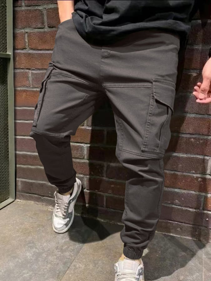 Pantalón para exterior Multi bolsillo holgado Straight Cargo casual