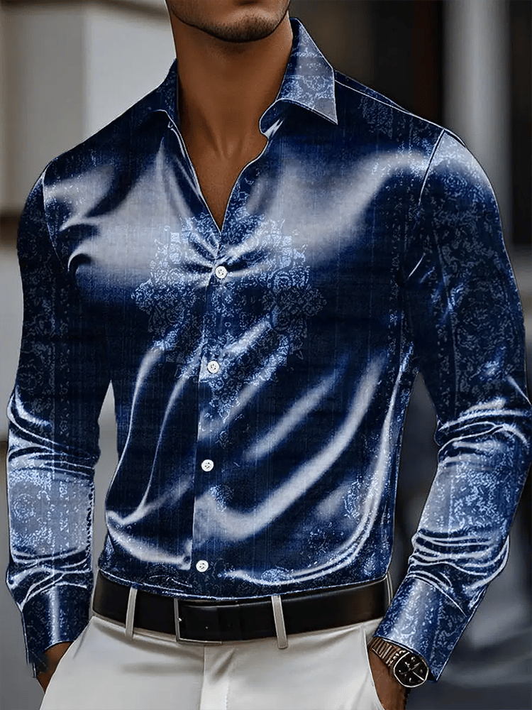 Camisa vintage de manga larga para hombre