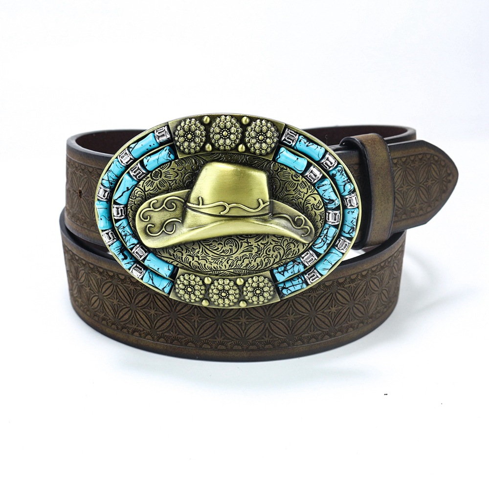 Cinturón 2025 Trendy retro Western mezclilla para hombre