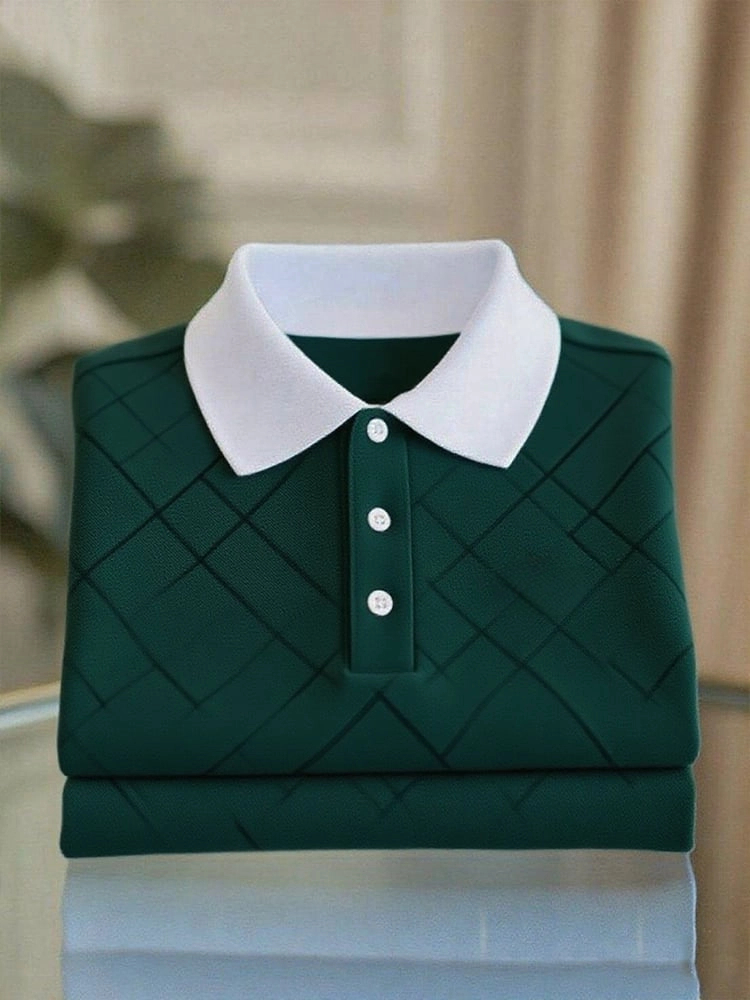 para hombre ejecutivo casual Logo Button de manga corta camisa polo