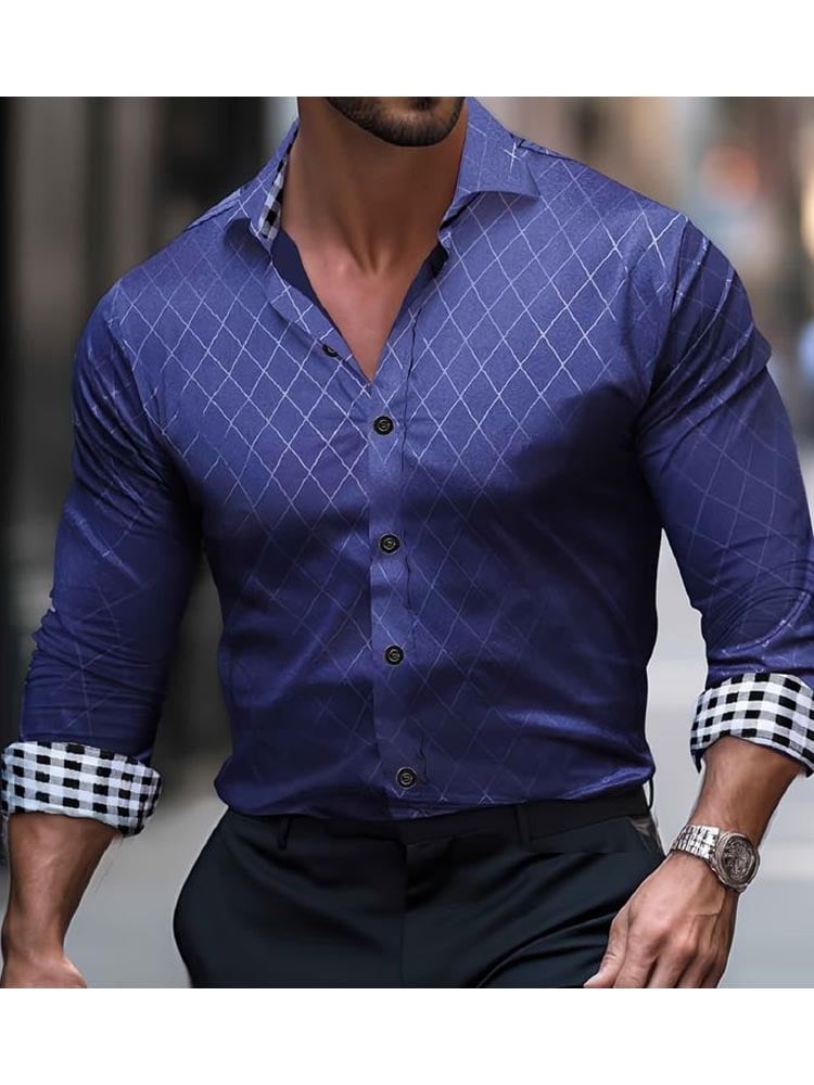 Camisa ejecutivo casual de manga larga para hombre