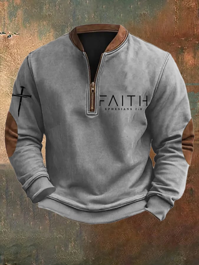 Sudadera Faith estampado Zip cuello para hombre