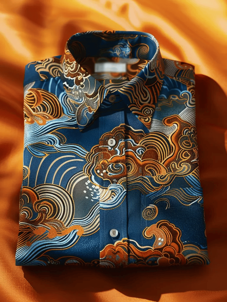Camisa seda de lujo ejecutivo de manga larga para hombre