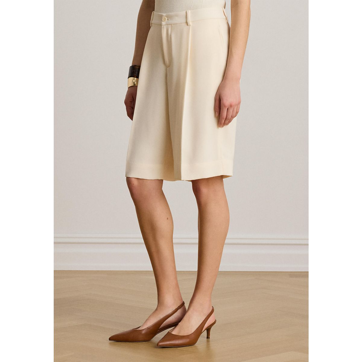 Double-Faced Georgette Bermuda Shorts - 1