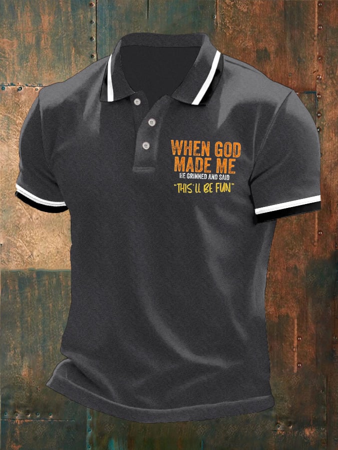 Camisa polo Faith estampado Button Design para hombre